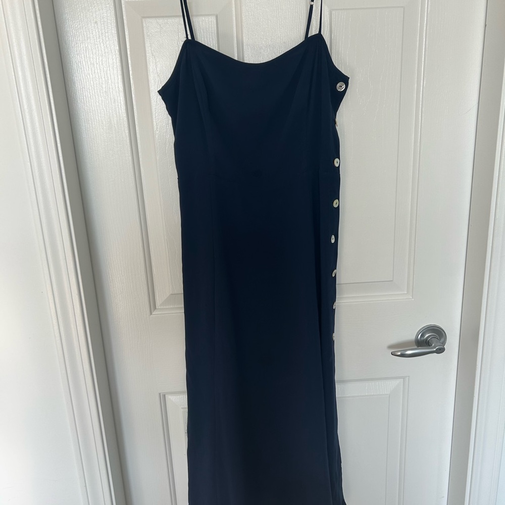 Wilfred Navy Dress with Button Detail